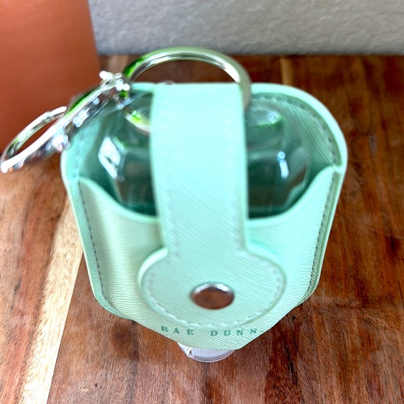 ❗️2/$22❗️ RAE DUNN STAY SAFE HAND SANITIZER HOLDER & BOTTLE HOLIDAY SOCK GIFT - Picture 4 of 5